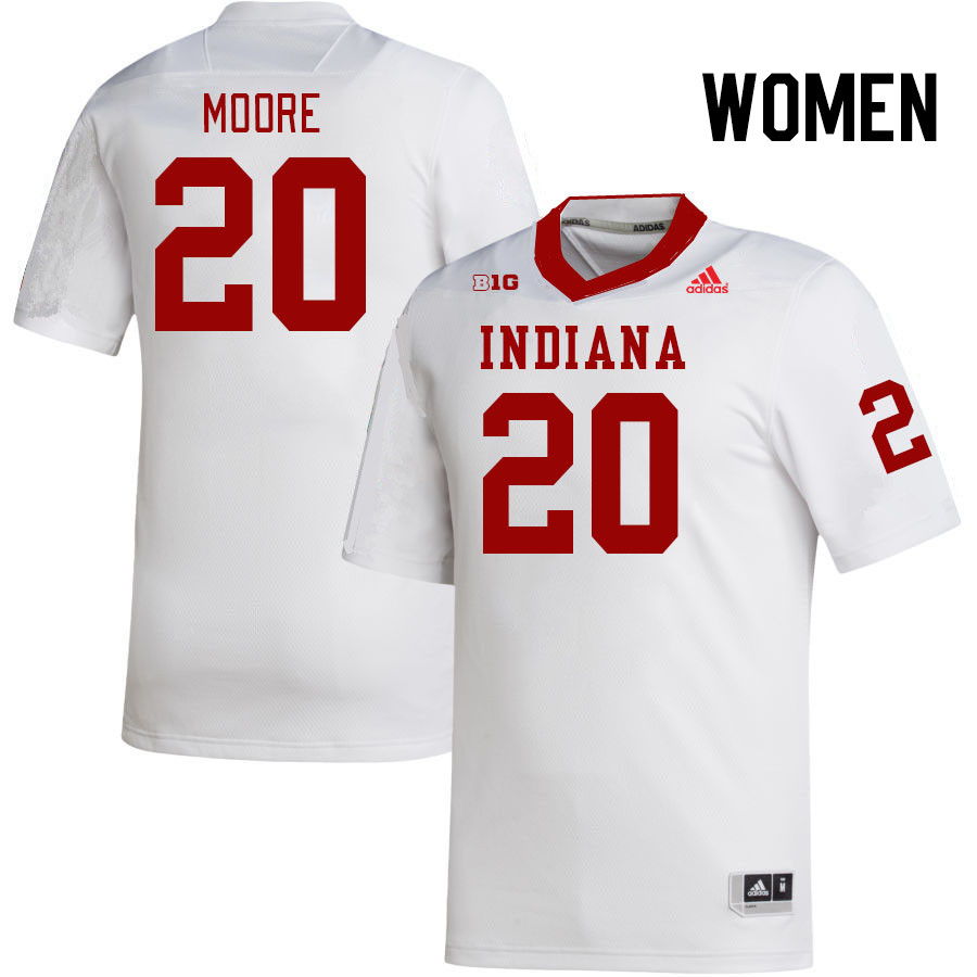 Women #20 Louis Moore Indiana Hoosiers College Football Jerseys Stitched-White